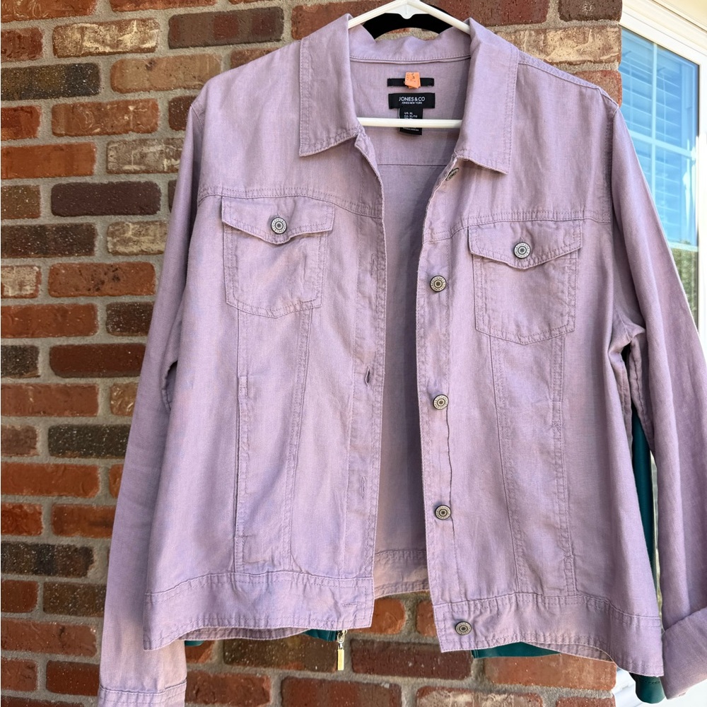 Jones New York Women's Lavender Linen Jacket